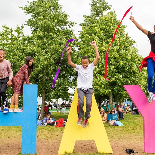 Children on site at Hay Festival