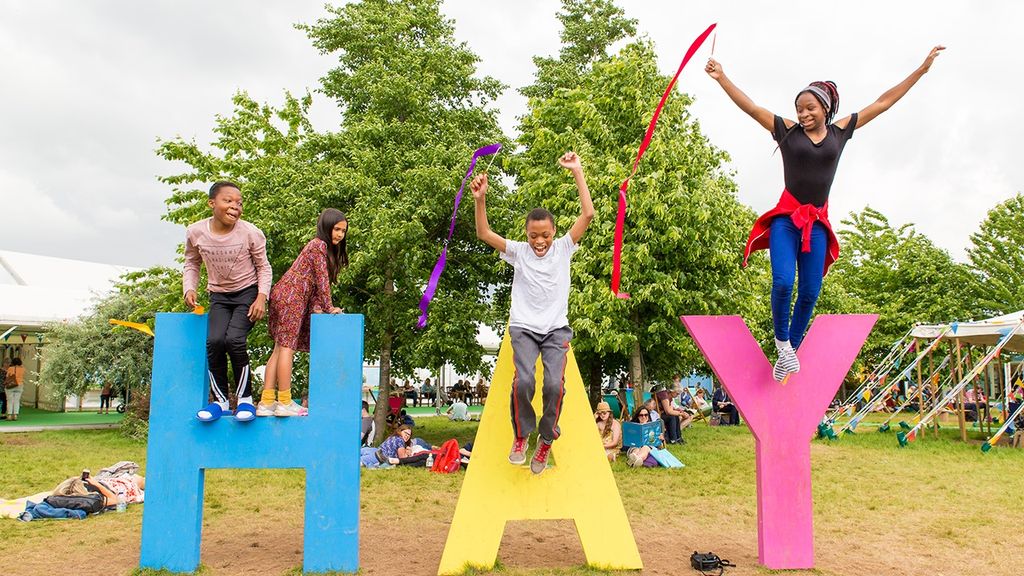 Children on site at Hay Festival